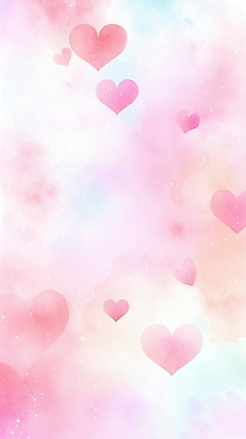 JPG 분홍색 일러스트 수채화 사랑 사람없음 하트 파스텔톤 국내일러스트 AI일러스트 AI콘텐츠 모양 감정 컬러 파일형식