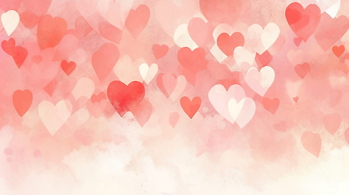 JPG 분홍색 일러스트 수채화 사랑 사람없음 하트 파스텔톤 국내일러스트 AI일러스트 AI콘텐츠 모양 감정 컬러 파일형식