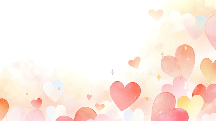 JPG 분홍색 일러스트 수채화 사랑 사람없음 하트 파스텔톤 카피스페이스 국내일러스트 AI일러스트 AI콘텐츠 모양 감정 컬러 공백 파일형식