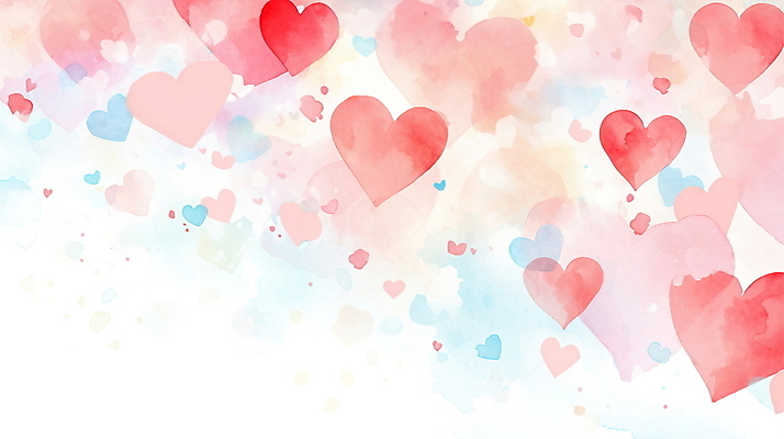JPG 일러스트 수채화 사랑 사람없음 컬러풀 하트 파스텔톤 국내일러스트 AI일러스트 AI콘텐츠 모양 감정 컬러 파일형식