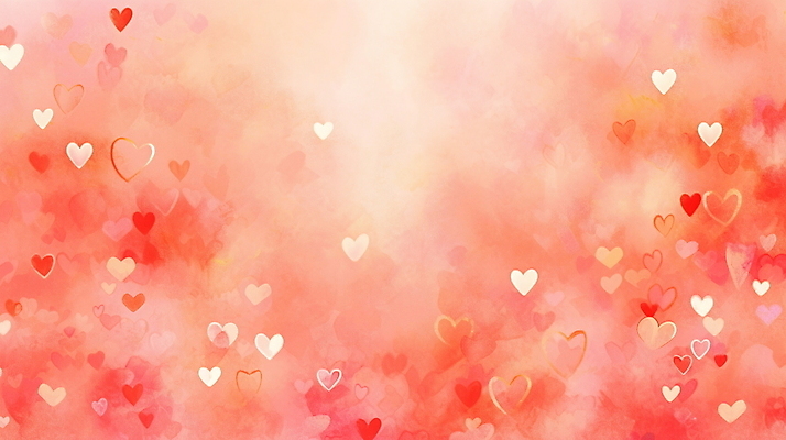 JPG 일러스트 수채화 사랑 사람없음 빨간색 하트 파스텔톤 코랄 국내일러스트 AI일러스트 AI콘텐츠 모양 감정 컬러 파일형식