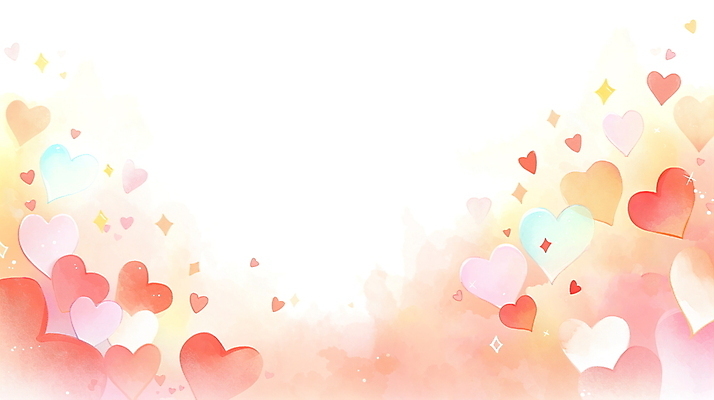 JPG 일러스트 수채화 사랑 사람없음 하트 파스텔톤 카피스페이스 코랄 국내일러스트 AI일러스트 AI콘텐츠 모양 감정 컬러 공백 파일형식