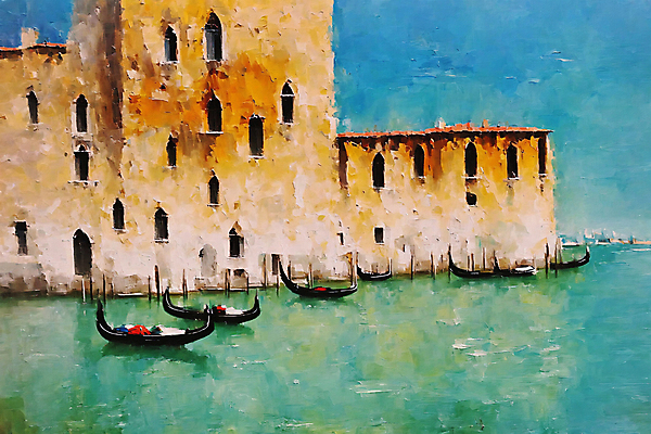 JPG 일러스트 자연 풍경 사람없음 건물 이탈리아 베네치아 감성 유화 선박 국내일러스트 AI일러스트 AI콘텐츠 건축물 유럽 컨셉 수상교통 미술 생태계 파일형식