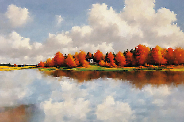 JPG 나무 구름 호수 단풍 일러스트 자연 하늘 풍경 초원 사람없음 가을 감성 유화 국내일러스트 AI일러스트 AI콘텐츠 자연요소 식물 계절 컨셉 잎 미술 생태계 파일형식