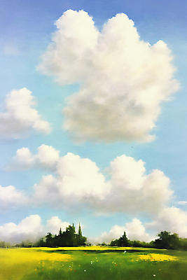 JPG 나무 구름 일러스트 자연 하늘 풍경 잔디 초원 사람없음 감성 유화 국내일러스트 AI일러스트 AI콘텐츠 자연요소 식물 컨셉 미술 생태계 파일형식