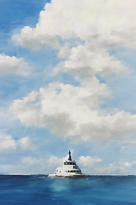 JPG 구름 바다 일러스트 자연 하늘 풍경 사람없음 파란색 유람선 감성 유화 국내일러스트 AI일러스트 AI콘텐츠 자연요소 컬러 컨셉 배_교통 미술 생태계 파일형식