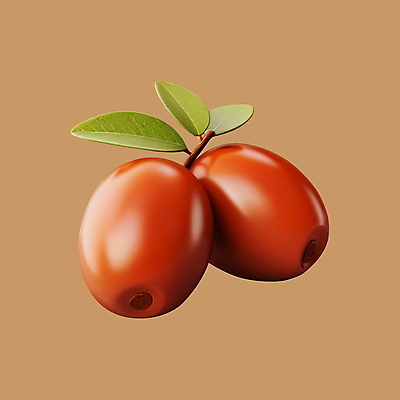 PSD 아이콘 잎 사람없음 빨간색 3D아이콘 3D 가을 디지털합성 대추 식물 계절 컬러 파일형식