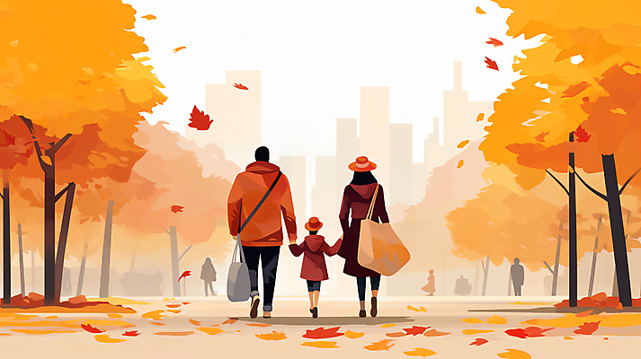 JPG 전신 나무 여자 남자 실루엣 어린이 단풍 낙엽 잎 가방 일러스트 가족 하늘 여러명 성인 건물 세명 쇼핑 쇼핑백 걷기 손잡기 가을 도시 국내일러스트 AI일러스트 AI콘텐츠 식물 건축물 잡화 계절 다수 관계 모션 촬영기법 사람 파일형식