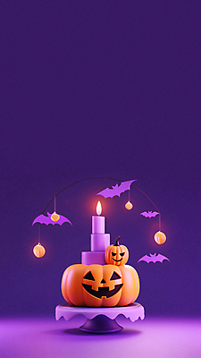 JPG 편집이미지 초 촛불 호박 사람없음 보라색 할로윈 박쥐 잭오랜턴 카피스페이스 편집실사 AI컴퓨터그래픽 AI콘텐츠 컬러 채소 포유류 공백 CG 파일형식