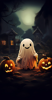 JPG 일러스트 호박 사람없음 검은색 어둠 할로윈 유령 숲 유령의집 잭오랜턴 국내일러스트 AI일러스트 AI콘텐츠 컬러 채소 파일형식