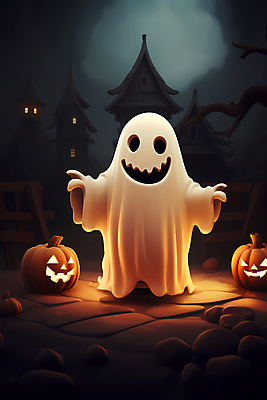 JPG 일러스트 호박 사람없음 빛 검은색 어둠 할로윈 유령 숲 유령의집 잭오랜턴 국내일러스트 AI일러스트 AI콘텐츠 컬러 채소 파일형식