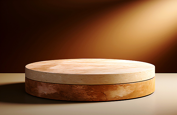 JPG 편집이미지 사람없음 갈색 돌_바위 원형 디지털합성 대리석 단상 스톤 포디움 목업 편집실사 AI포토 AI콘텐츠 도형 컬러 재료 무대 CG 파일형식