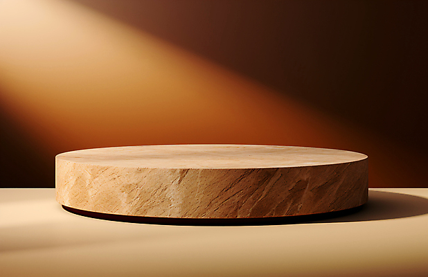 JPG 편집이미지 사람없음 갈색 돌_바위 원형 디지털합성 대리석 단상 스톤 포디움 목업 편집실사 AI포토 AI콘텐츠 도형 컬러 재료 무대 CG 파일형식