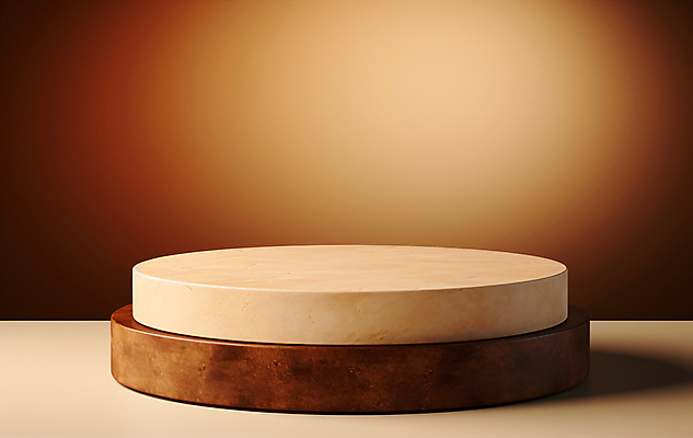 JPG 편집이미지 사람없음 갈색 돌_바위 원형 디지털합성 대리석 단상 스톤 포디움 목업 편집실사 AI포토 AI콘텐츠 도형 컬러 재료 무대 CG 파일형식