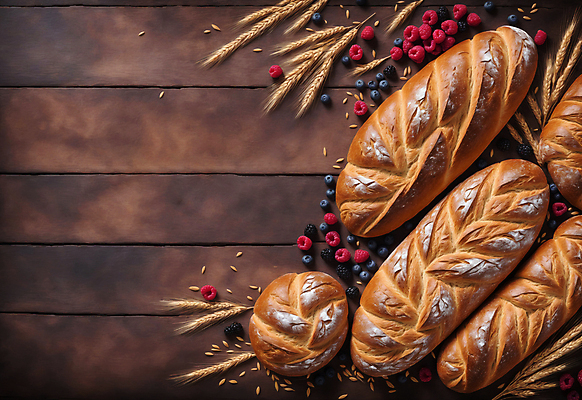 JPG 편집이미지 빵 사람없음 밀 디지털합성 블루베리 산딸기 카피스페이스 편집실사 AI포토 AI콘텐츠 음식 과일 곡류 공백 CG 파일형식