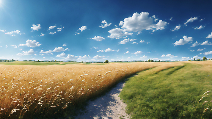 JPG 편집이미지 계절 밭 곡류 풍경 초원 사람없음 여름 가을 디지털합성 편집실사 AI포토 AI콘텐츠 농업 CG 파일형식