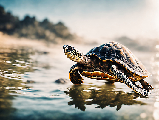 JPG 편집이미지 해변 사람없음 거북이 디지털합성 바다거북 편집실사 AI포토 AI콘텐츠 바다 파충류 CG 파일형식