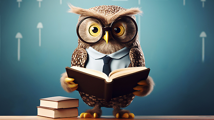 JPG 편집이미지 캐릭터 교육 들기 사람없음 책 3D 교사 디지털합성 부엉이 안경낌 이미지편집 편집3D AI컴퓨터그래픽 AI콘텐츠 직업 안경 모션 조류 파일형식