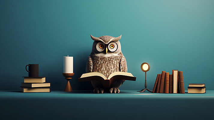 JPG 편집이미지 캐릭터 교육 촛불 사람없음 책 컵 3D 교사 스탠드 디지털합성 부엉이 이미지편집 편집3D AI컴퓨터그래픽 AI콘텐츠 직업 식기 초 조류 조명 파일형식