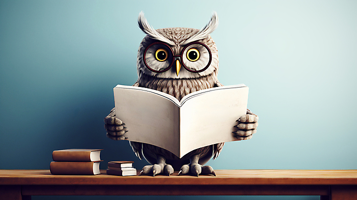 JPG 편집이미지 캐릭터 교육 들기 사람없음 책 3D 교사 책상 디지털합성 부엉이 안경낌 이미지편집 편집3D AI컴퓨터그래픽 AI콘텐츠 직업 안경 가구 모션 조류 파일형식