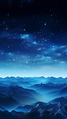 JPG 구름 편집이미지 별 야경 하늘 산 사람없음 파란색 편집실사 AI컴퓨터그래픽 AI콘텐츠 자연요소 컬러 야간 CG 파일형식 풍경_경치