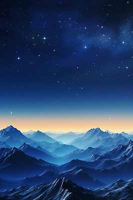 JPG 구름 편집이미지 별 야경 하늘 산 사람없음 파란색 편집실사 AI컴퓨터그래픽 AI콘텐츠 자연요소 컬러 야간 CG 파일형식 풍경_경치