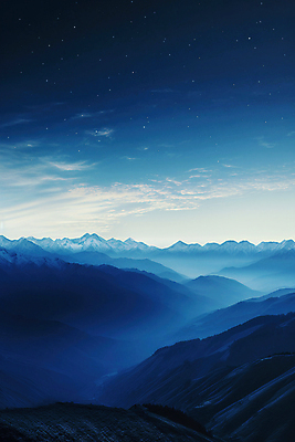 JPG 구름 편집이미지 별 야경 하늘 산 사람없음 파란색 편집실사 AI컴퓨터그래픽 AI콘텐츠 자연요소 컬러 야간 CG 파일형식 풍경_경치