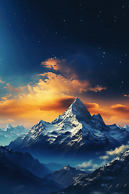 JPG 구름 편집이미지 별 야경 하늘 산 사람없음 파란색 노을 편집실사 AI컴퓨터그래픽 AI콘텐츠 자연요소 컬러 야간 CG 파일형식 풍경_경치