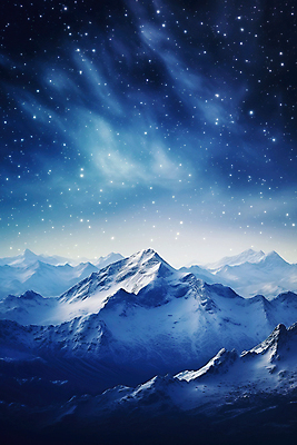 JPG 구름 편집이미지 별 야경 하늘 산 사람없음 파란색 편집실사 AI컴퓨터그래픽 AI콘텐츠 자연요소 컬러 야간 CG 파일형식 풍경_경치