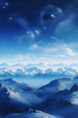 JPG 구름 편집이미지 별 야경 하늘 산 사람없음 파란색 편집실사 AI컴퓨터그래픽 AI콘텐츠 자연요소 컬러 야간 CG 파일형식 풍경_경치