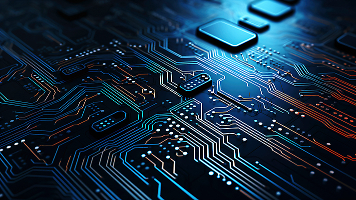 JPG 편집이미지 사람없음 파란색 빛 회로판 반도체 메인보드 전자부품 이미지편집 편집실사 AI컴퓨터그래픽 AI콘텐츠 컬러 부속품 CG 파일형식