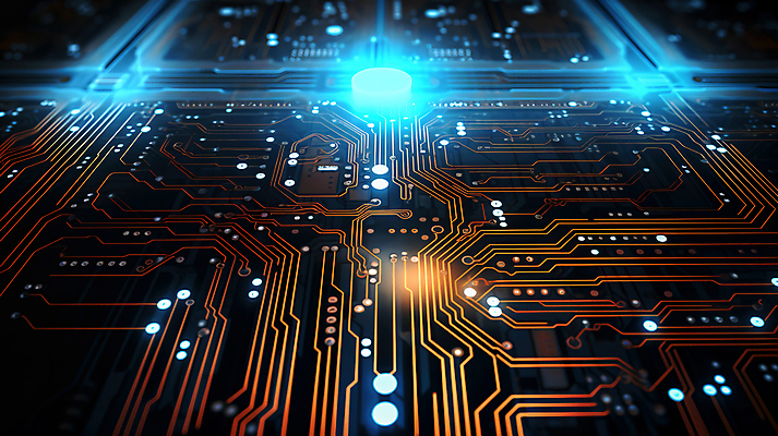 JPG 편집이미지 사람없음 파란색 빛 회로판 반도체 메인보드 전자부품 이미지편집 편집실사 AI컴퓨터그래픽 AI콘텐츠 컬러 부속품 CG 파일형식