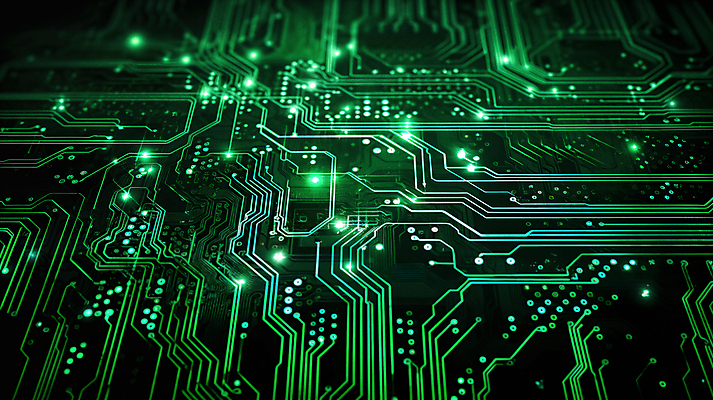 JPG 편집이미지 사람없음 초록색 빛 회로판 반도체 메인보드 전자부품 이미지편집 편집실사 AI컴퓨터그래픽 AI콘텐츠 컬러 부속품 CG 파일형식