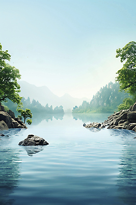 JPG 나무 편집이미지 기념일 자연 이벤트 사람없음 물 바위 세계물의날 편집실사 AI컴퓨터그래픽 AI콘텐츠 자연요소 식물 돌_바위 CG 생태계 파일형식 법정기념일