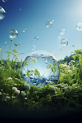 JPG 편집이미지 기념일 자연 이벤트 사람없음 물 물방울 세계물의날 풀기 편집실사 AI컴퓨터그래픽 AI콘텐츠 자연요소 모션 CG 생태계 파일형식 법정기념일