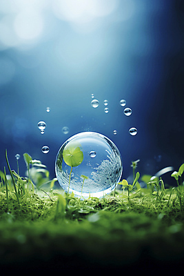 JPG 편집이미지 기념일 자연 이벤트 사람없음 물 물방울 풀 세계물의날 편집실사 AI컴퓨터그래픽 AI콘텐츠 자연요소 식물 CG 생태계 파일형식 법정기념일