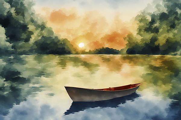 JPG 계절 일러스트 자연 수채화 풍경 사람없음 물가 그림 선박 국내일러스트 AI일러스트 AI콘텐츠 수상교통 생태계 파일형식