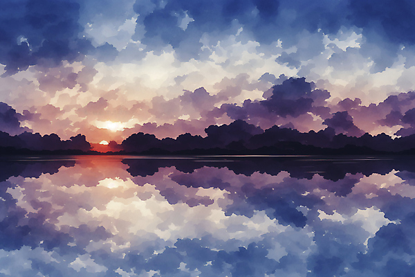 JPG 계절 일러스트 자연 수채화 풍경 사람없음 태양 그림 국내일러스트 AI일러스트 AI콘텐츠 자연요소 생태계 파일형식