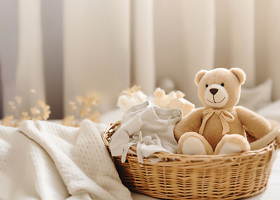 JPG 편집이미지 사람없음 수건 바구니 곰인형 아기용품 디지털합성 오브젝트 담기 유아복 베이지색 편집소스 편집실사 AI포토 AI콘텐츠 옷 인형 컬러 모션 위생용품 CG 파일형식