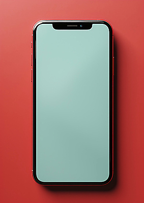 JPG 편집이미지 프레임 사람없음 빨간색 스마트폰 스크린 합성 민트색 목업 편집소스 편집실사 AI컴퓨터그래픽 AI콘텐츠 컬러 핸드폰 스마트기기 CG 파일형식