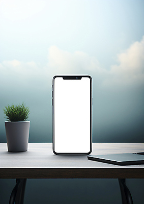 JPG 구름 편집이미지 화분 하늘색 탁자 프레임 사람없음 스마트폰 태블릿 스크린 합성 목업 편집소스 편집실사 AI컴퓨터그래픽 AI콘텐츠 자연요소 가구 파란색 전자제품 핸드폰 스마트기기 CG 파일형식