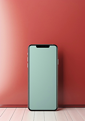 JPG 편집이미지 프레임 사람없음 빨간색 스마트폰 스크린 합성 민트색 목업 편집소스 편집실사 AI컴퓨터그래픽 AI콘텐츠 컬러 핸드폰 스마트기기 CG 파일형식