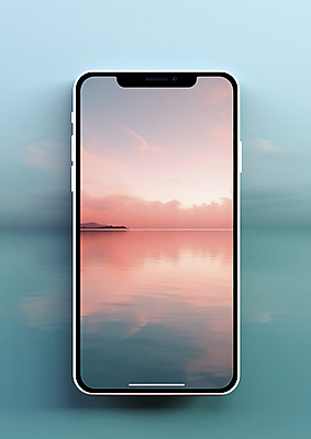 JPG 편집이미지 바다 분홍색 하늘색 하늘 프레임 풍경 사람없음 스마트폰 스크린 합성 목업 수평선 편집소스 편집실사 AI컴퓨터그래픽 AI콘텐츠 컬러 파란색 핸드폰 스마트기기 CG 파일형식