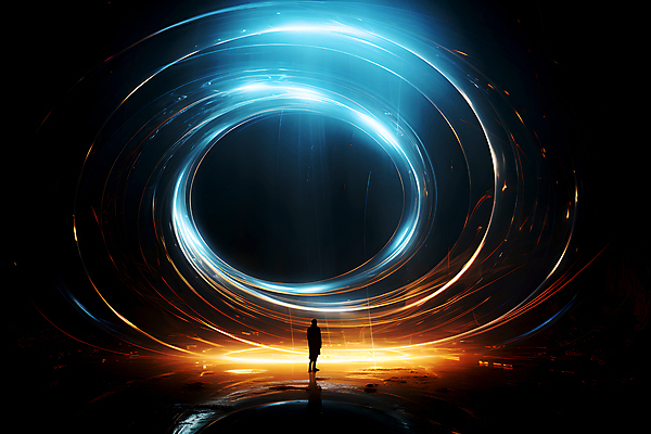 JPG 전신 편집이미지 실루엣 곡선 한명 성인 빛 반짝임 광선 원형 화려 터널 디지털합성 장노출 성인한명만 편집실사 AI컴퓨터그래픽 AI콘텐츠 도형 1 길 선 컨셉 모션 촬영기법 사람 CG 성인만 파일형식