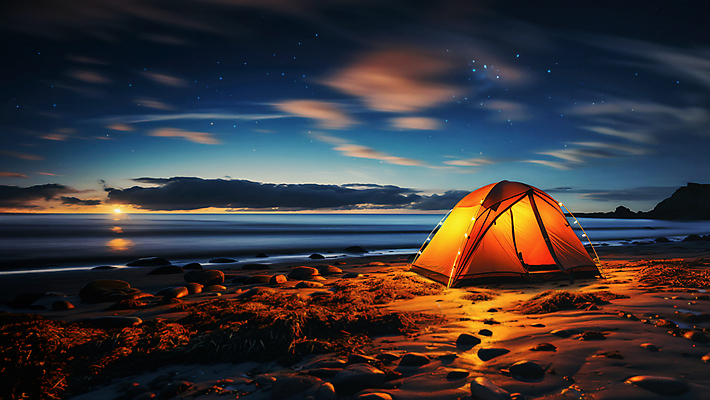 JPG 구름 편집이미지 자연 밤하늘 텐트 풍경 해변 사람없음 일몰 캠핑 바위 편집실사 AI포토 AI콘텐츠 자연요소 바다 하늘 레저 캠핑도구 노을 돌_바위 야간 CG 생태계 파일형식