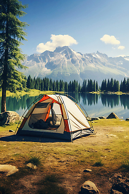 JPG 나무 구름 편집이미지 호수 자연 하늘 산 텐트 풍경 사람없음 반사 맑음 캠핑 바위 편집실사 AI포토 AI콘텐츠 자연요소 식물 레저 날씨 캠핑도구 돌_바위 CG 생태계 파일형식