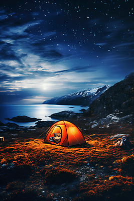 JPG 구름 편집이미지 바다 자연 밤하늘 산 텐트 풍경 사람없음 빛 반짝임 캠핑 달 바위 편집실사 AI포토 AI콘텐츠 자연요소 모션 하늘 레저 캠핑도구 돌_바위 야간 CG 생태계 파일형식