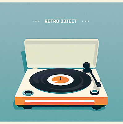 음악 일러스트 사람없음 오브젝트 복고 턴테이블 뉴트로 국내일러스트 AI파일 문화예술 파일형식 벡터