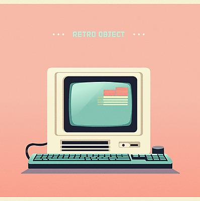 분홍색 일러스트 사람없음 컴퓨터 모니터 키보드 오브젝트 복고 뉴트로 국내일러스트 AI파일 컬러 전자제품 파일형식 벡터