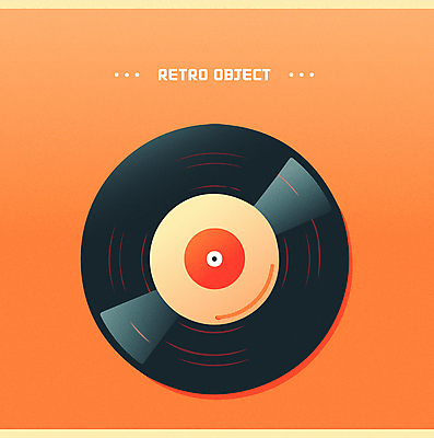 음악 일러스트 사람없음 검은색 주황색 오브젝트 복고 뉴트로 국내일러스트 AI파일 컬러 문화예술 파일형식 벡터